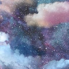Magical cloudy night sky
