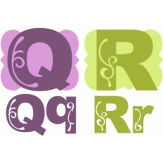 elegant alpha a2 cards + monograms - qr