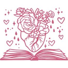 book with floral heart