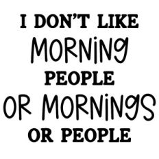 I Don't Like Morning People