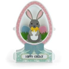 Easter Egg Shadow Box Card Bunny