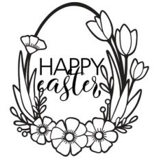 happy easter wreath