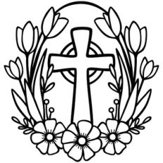 floral cross wreath