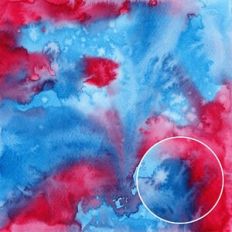 Blue Red Watercolor Blooms Background Pattern