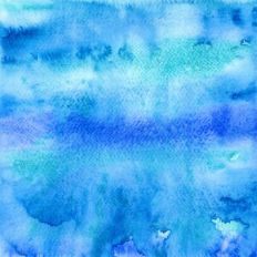 Blue Turquoise Watercolor Blooms Background Pattern