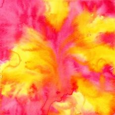 Pink Yellow Watercolor Blooms Background Pattern
