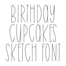 BFC Birthday Cupcakes Tall Cute Sketch Font