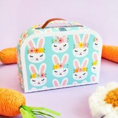 Bunny Faces with Flower Crowns Mini 3D Lunchbox