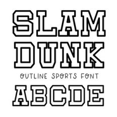 BFC Slam Dunk Outline Jersey Font