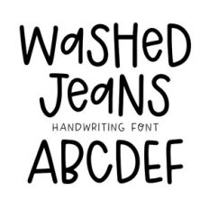 BFC Washed Jeans Cute Handwriting Font