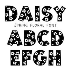 BFC Daisy Chunky Floral Spring Font
