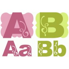 elegant alpha a2 cards + monograms - ab