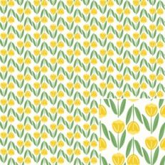 Yellow Spring Tulips Floral Printable Pattern Background