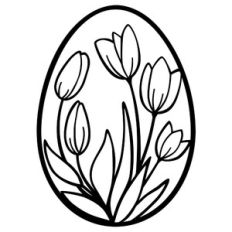 easter egg with tulips
