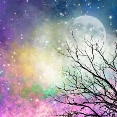 Rainbow Night Sky Background Pattern