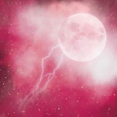 Red Stormy Night Sky Background