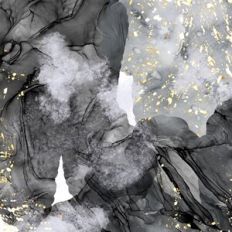 Black Alcohol Ink Background With Gold Metallic Flakes