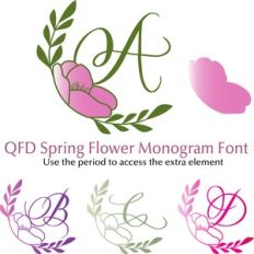 QFD Spring Flower Monogram Font