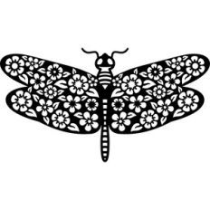 dragonfly with flowers