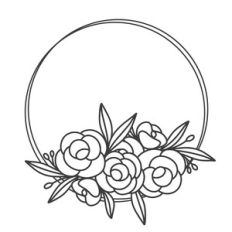 Floral Round Frame