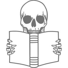skeleton reading book