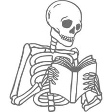 skeleton reading book