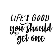 Life's good you should get one, funny sassy quote
