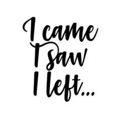 I came, I saw, I left... Funny sarcastic quote
