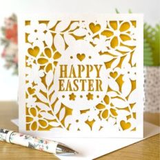 Happy Easter Floral Cutout Card