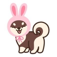 Shiba Inu Dog with Bunny Ears