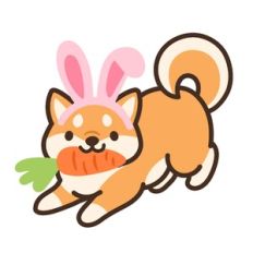Easter Shiba Inu Dog with Carrot
