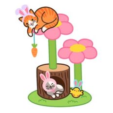 Easter Cats in Cat Tree