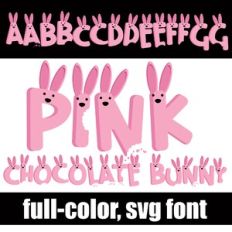 Pink Chocolate Bunny Color Font