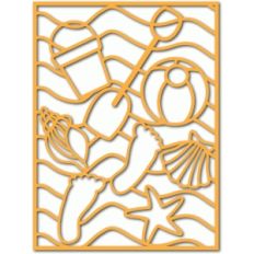 beach, shells, bucket, spade overlay