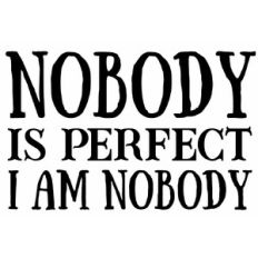 Nobody is perfect I am nobody - Funny Quote