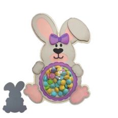 Baby Girl Bunny Dome Candy Card with Pull Tab
