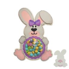 Baby Girl Bunny Dome Candy Card with Dial Back