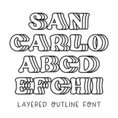BFC San Carlo Outline Retro Layered Font