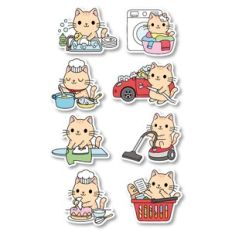 Cats Household Chores Planner Stickers VOL.1