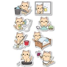 Cats Household Chores Planner Stickers VOL.2