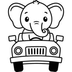 Elephant On A Safari Jeep