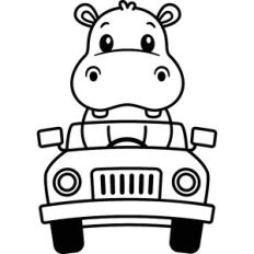 Hippo On A Safari Jeep