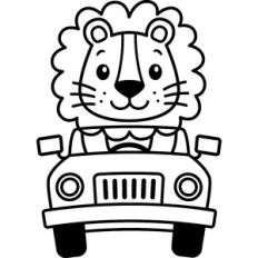 Lion On A Safari Jeep