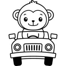 Monkey On A Safari Jeep