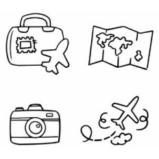Traveling icons set of 4