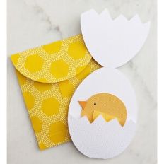 cracked egg chick easter card and envelope