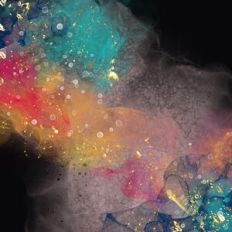 Alcohol Ink Background With Gold Metallic Effect