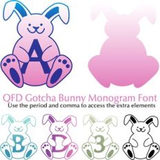 QFD Gotcha Bunny Monogram Font