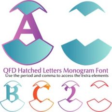 QFD Hatched Letters Monogram Font