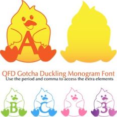 QFD Gotcha Duckling Monogram Font